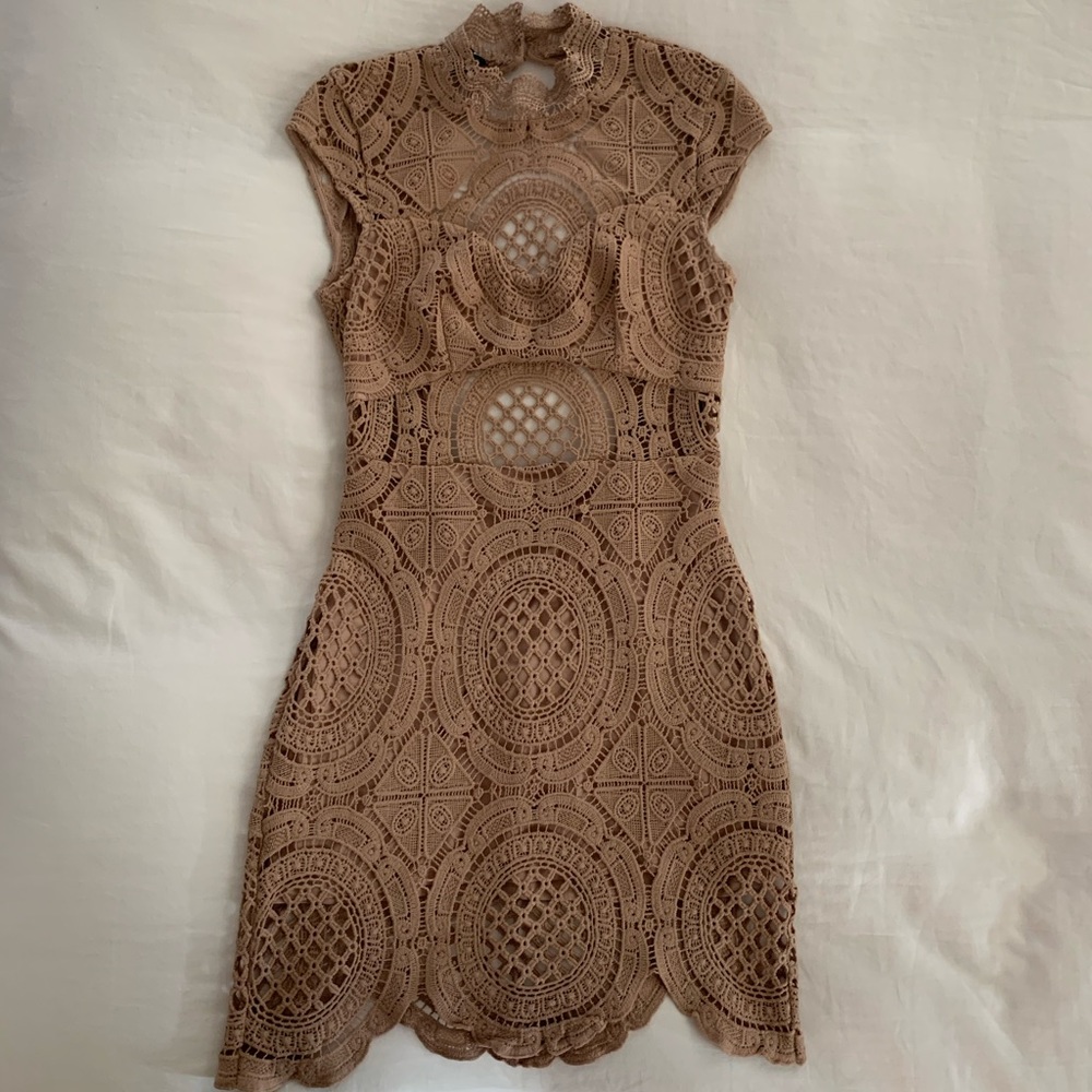 Nude Lace Bebe S Mini Dress Gem